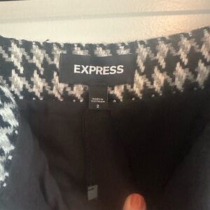 Express Black and White Houndstooth Jacket